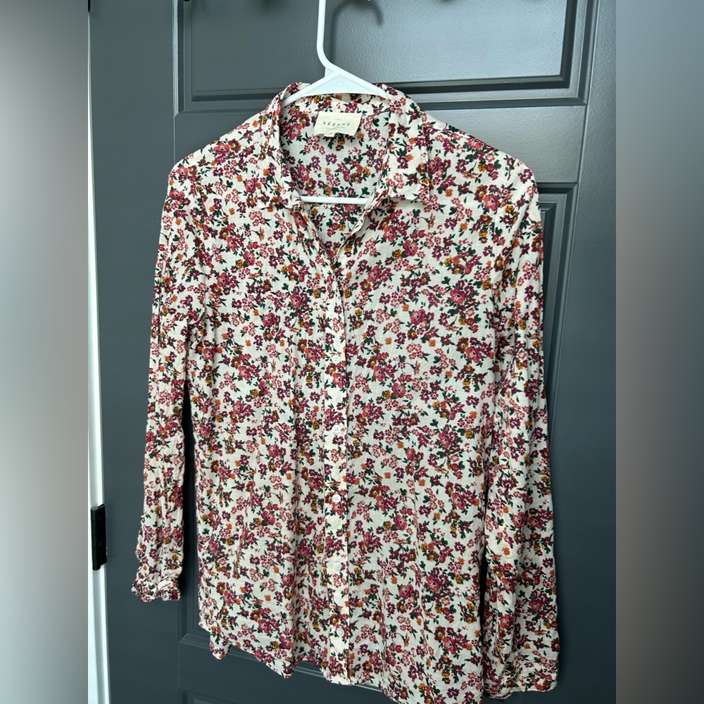Sezane Size 34 Floral Shirt